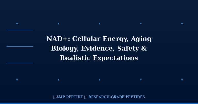 NAD+: Cellular Energy, Aging Biology, Evidence, Safety & Realistic Expectations | AMP Peptide 6 NAD+: Cellular Energy, Aging Biology, Evidence, Safety & Realistic Expectations | AMP Peptide