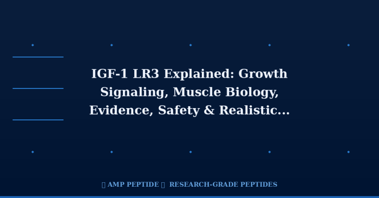 IGF-1 LR3 Explained: Growth Signaling, Muscle Biology, Evidence, Safety & Realistic Expectations | AMP Peptide 5 IGF-1 LR3 Explained: Growth Signaling, Muscle Biology, Evidence, Safety & Realistic Expectations | AMP Peptide