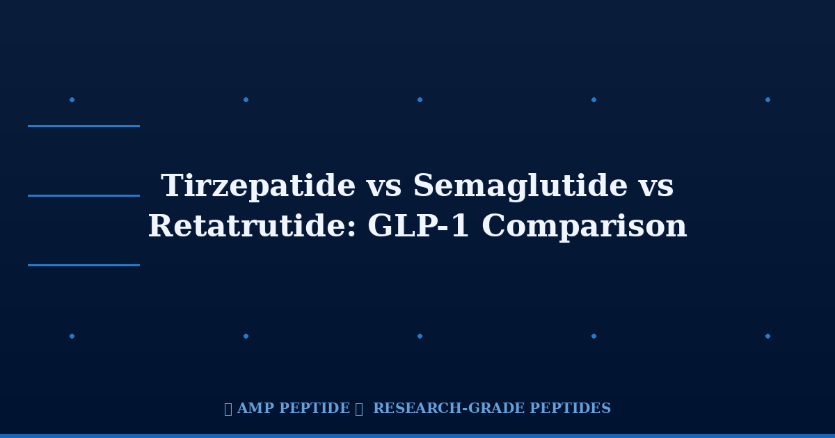 Tirzepatide vs Semaglutide vs Retatrutide: GLP-1 Peptide Comparison for Metabolic Research 1 AMP Peptide - China Peptide Manufacturer Tirzepatide vs Semaglutide vs Retatrutide: GLP-1 Peptide Comparison for Metabolic Research