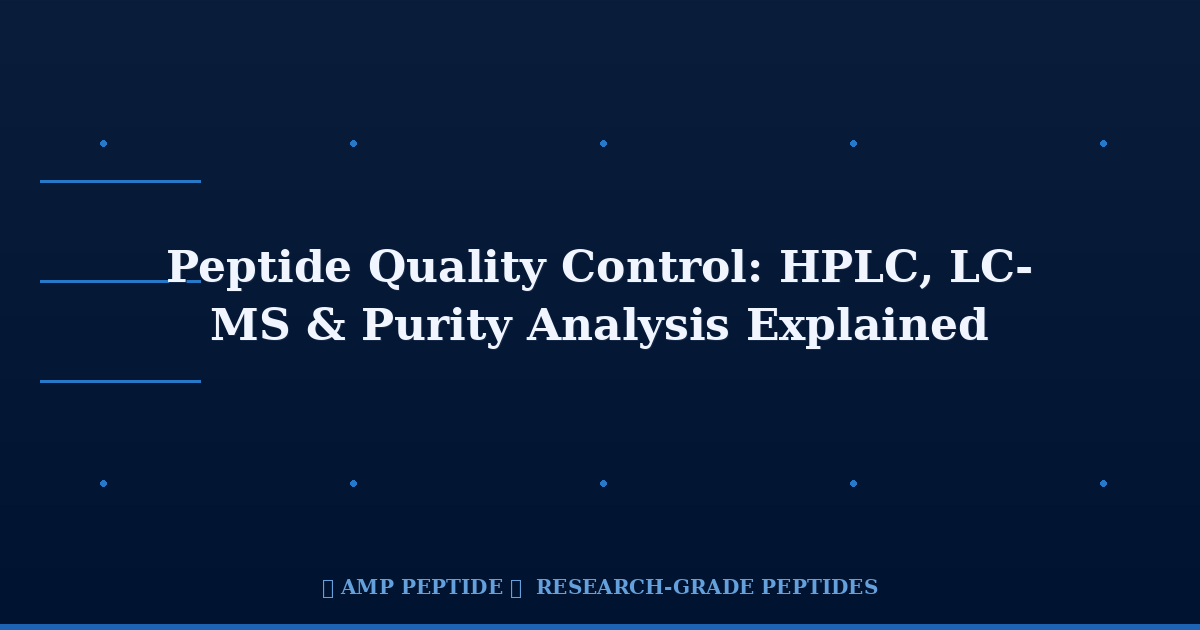 AMP Peptide - China Peptide Manufacturer Peptide Quality Control: HPLC, LC-MS & Purity Analysis Explained