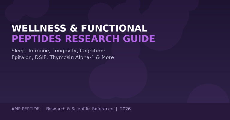 Wellness & Functional Peptides Research Guide - covering Epitalon, DSIP, Thymosin Alpha-1, Oxytocin, PT-141, Kisspeptin-10 and NAD+ for sleep, immune, longevity and cognition research